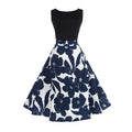 Plus Size Vintage 50s 60s Patchwork Dress 2022 New Retro Sleeveless Floral Print Dress for Women