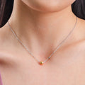 Chris April 316L Stainless Steel Craters Necklace Bumpy Texture Bead Charm Necklace Pendant for Women