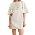 Embroidered Cotton Dress Elegant Casual Dress Dresses Women Ladies Summer