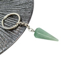 HZ Good Gift traditional divining spirit pendulum hexagonal key chain pendant healing energy Green Aventurine key chain