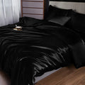 4 Pieces Satin Sheets Queen Size Bed Set Luxury Soft Black Silky Sheets for Hair and Skin Similar to Silk Bed Sheets Set