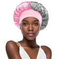 Wholesale Mushroom Style Soft Elastic Satin Night Caps Adult Bonnet Head Cover Hair Wraps Dual Tone Satin Bonnet