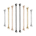 Jewelry Findings Tail Chains Gold/black/rose Gold Diy Findings Stainless Steel Jewelry Extender Chain With Clasps