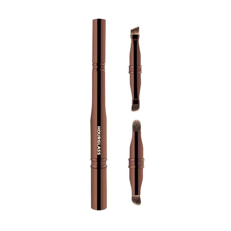 Hourglass Four-Head Rose Gold Metal Handle Flat Multifunctional Eyeshadow Eyebrow Pencil Concealer Eyeliner Portable 4-in-1