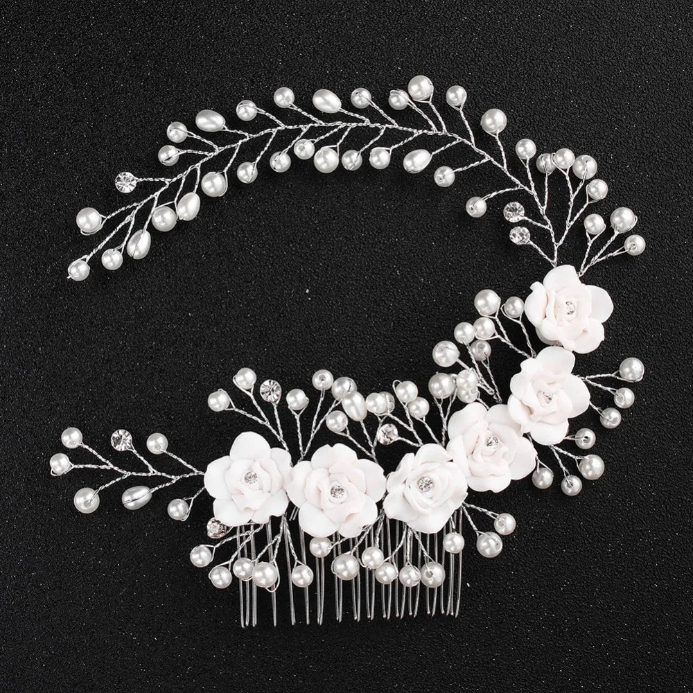 Rhinestone Wedding Hair Comb Pearl Pearl Accessories Jewelry