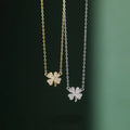 925 Sterling Silver Four Leaf Clover Pendant Necklace Luxury Fashion Custom Clover Full Zircon Pendant Sterling Silver Necklace