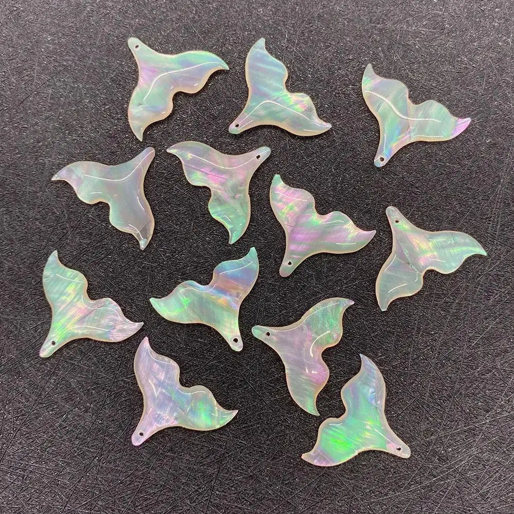 Colorful Natural Fish Tail Shell Pendants Charms Mother of Pearl Mermaid Shells for Jewelry Making DIY Earring Accessories