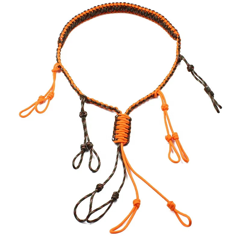 Durable Hunting Accessories Paracord Duck Call Lanyard with 12 Adjustable Loops