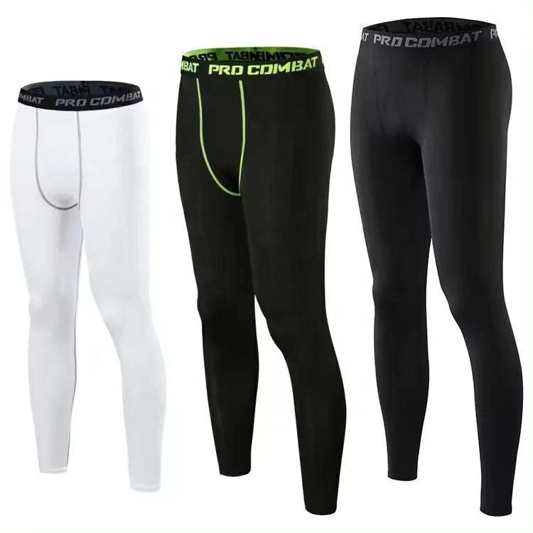 Men's Compression Pants Moisture-Wicking Base Layer Quick Dry Yoga Leggings Active Length Underwear Pants