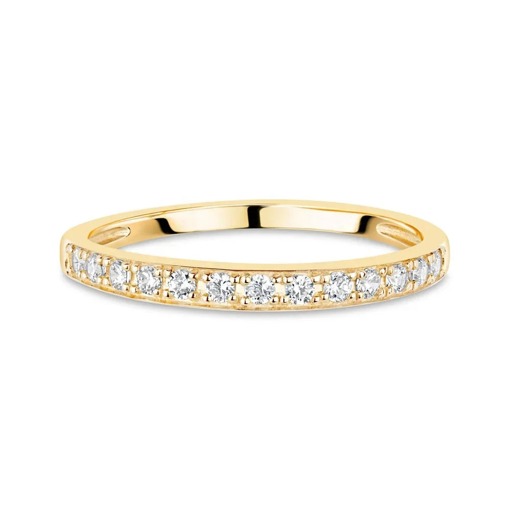 Dainty Jewelry Moissanite Eternity Ring S925 Silver Gold Plated Wedding Fashion Engagement Rings for Women