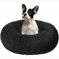 KYHUT Anti-Anxiety Donut Cuddler Round Bed Warm Cozy Soft Fluffy Faux Fur Plush Cat Cushion 60/80cm Black/Grey Mechanical Wash