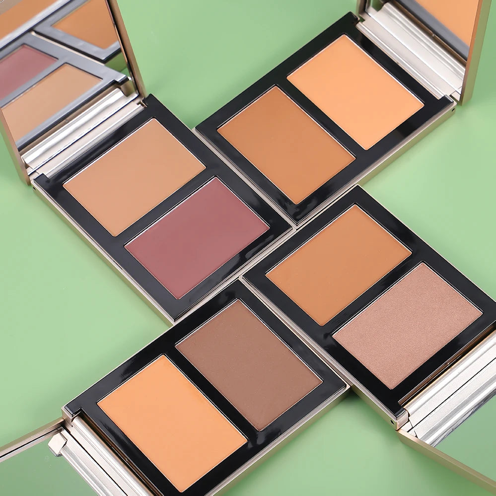 2 in 1 Vegan Face Makeup Contour Palette Powder Bronzer Private Label Custom Concealer
