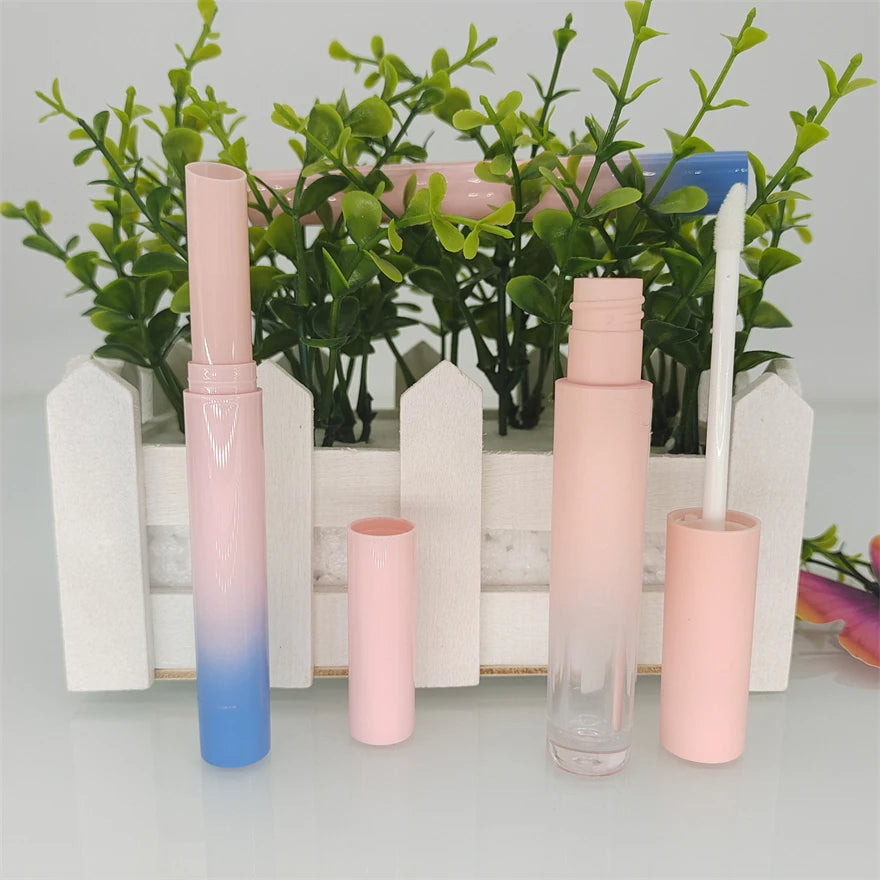 Support Custom Factory 2021 New pink Gradient Lip Glaze Tube Plastic Bottle square Lip Gloss Tube Lipstick Empty Tube