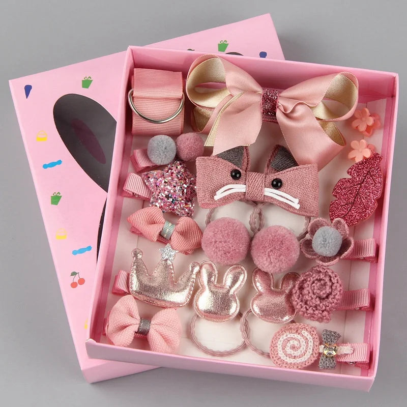 L227 2022  Top Sale 18Pcs/Set Cute Beautiful Hairpins Kids Handmade Hair Accessories Korean Hairpins for Kids