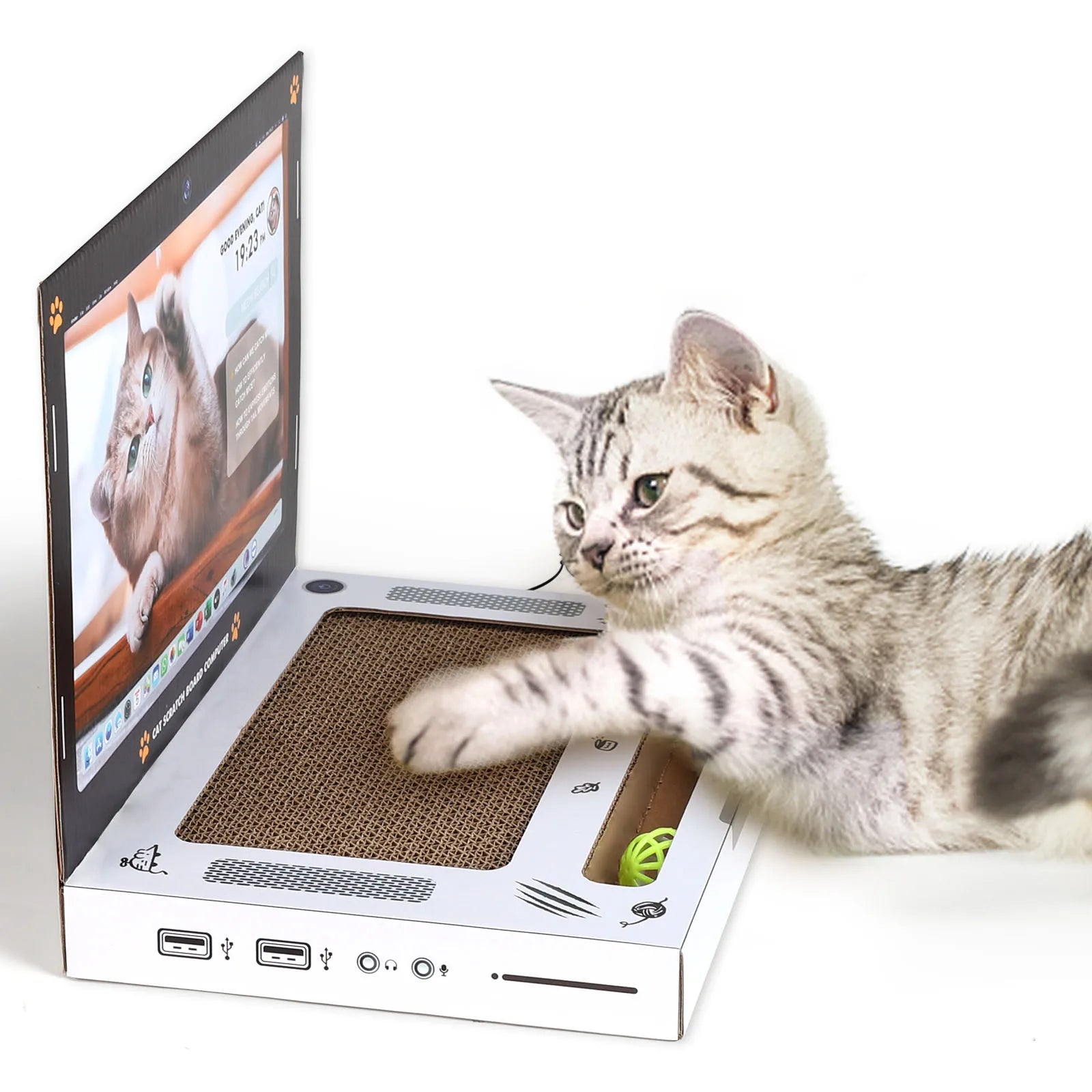 Toy Computer Laptop Cat Scratcher Scratch Board for Cat