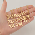 No Fade Color Number Girl Women Gift18k Gold Silver Number Pendant Necklace