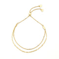 CANNER Simple Double Layer Adjustable Daily Basic Chain S925 Sterling Silver Women Bracelet