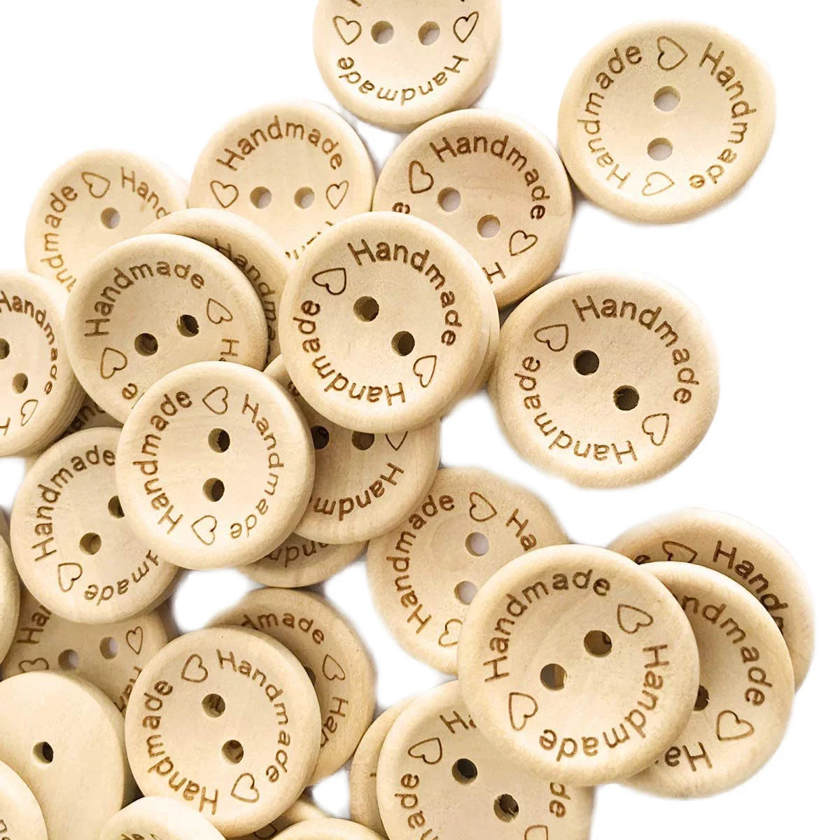 100pcs Wooden Handmade Buttons Assorted Wooden Sewing Buttons for Crafts Scrapbooking or Sewing and DIY Craft