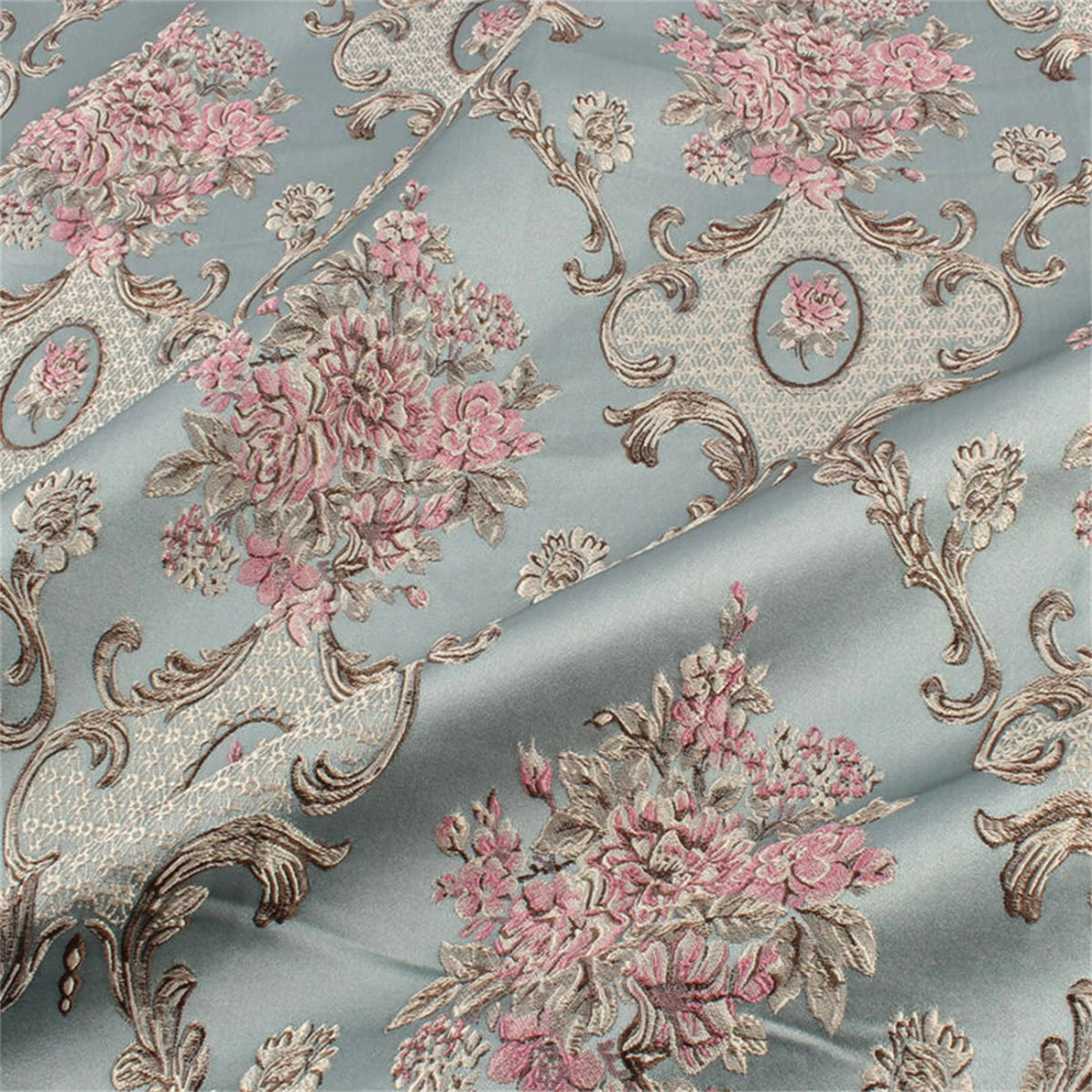 1M Home Decor Curtains and Tablecloths Classic Flower Brocade Fabric Damask Jacquard Garments Upholstery Sewing Lace Fabric DIY