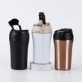 400ml Black Modern Eco-Friendly Portable Business Gift Double Wall Stainless Steel Vacuum Cold Resistant Bounce Lid Straw Cup