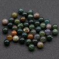 Diy Semi-precious stones cabochons round 10mm moss agate Cut Loose Beads round beads