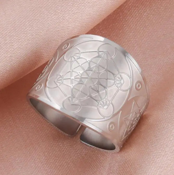 Vegvisir the Viking Runic Compass Ring with Rune Symbol Circle Stainless Steel Norse Scandinavian Amulet Jewelry