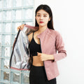 Women's Long Sleeve Sports Running Fitness Sweat Suit with Reflective Zipper Jacket for Sauna Shaping Sweater Coat