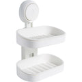 Double Layer Bar Soap Holder Adhesive Wall Mounted Soap Tray Container Soap Dish for Shower