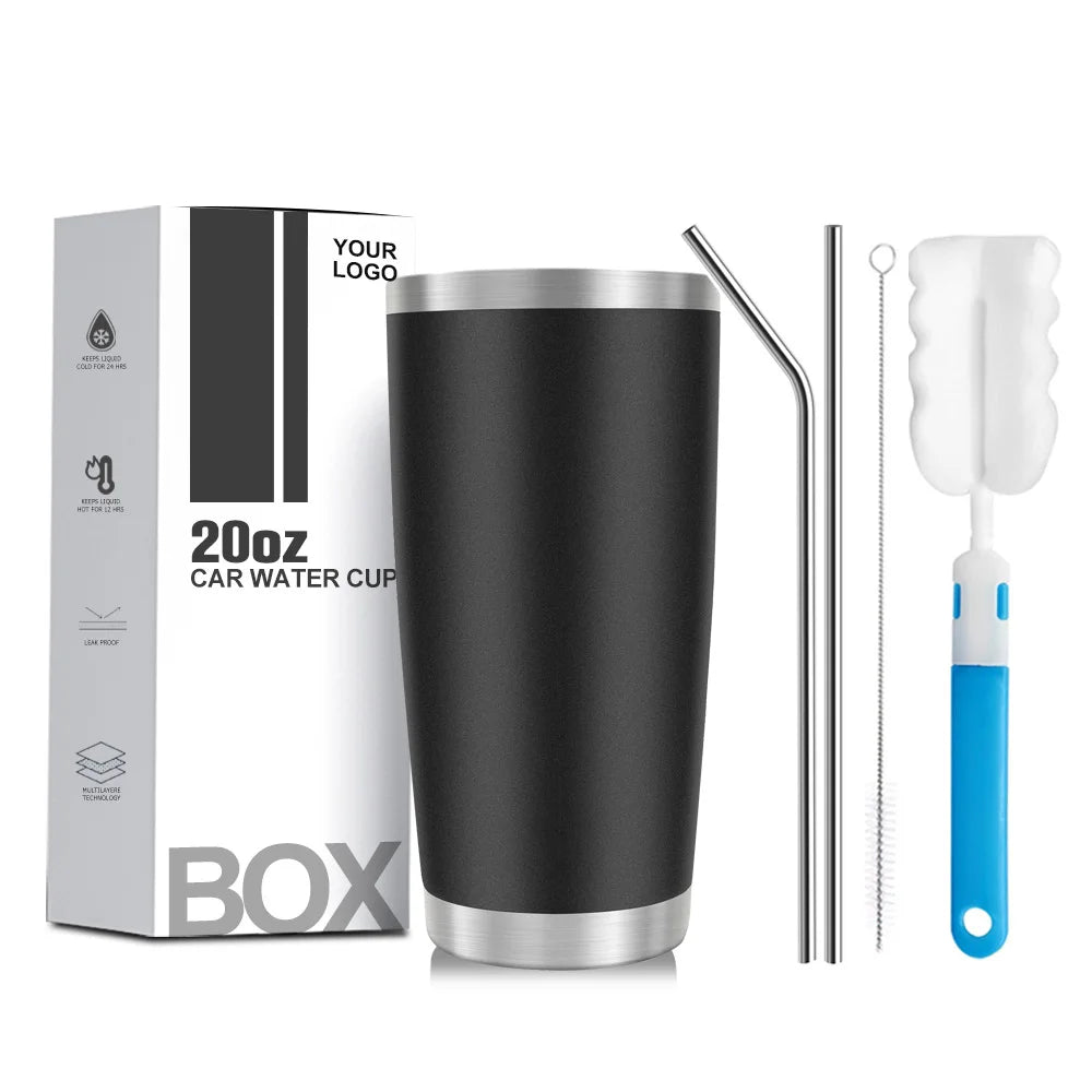 Wholesale Skinny Insulated 20oz Blank Sublimation Stainless Steel Tumbler Cup With Straw in Bulk