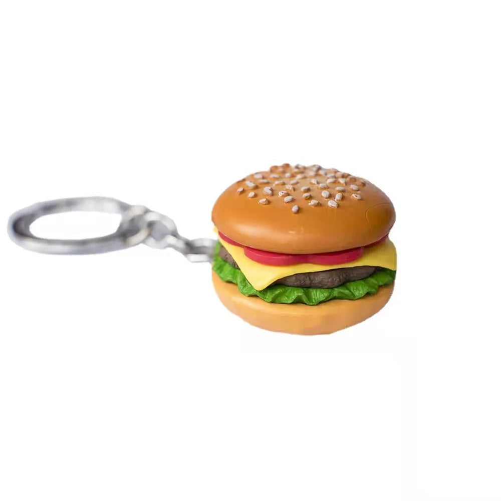 Manufacturer Promotional Wholesale Cheap Custom Souvenir Kawaii Hamburger Keychains