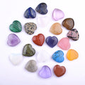 2.5cm Polished Pocket Gemstones Heart Shaped Crystal Stones Set  Love Carved Palm Worry Stones Chakra Reiki