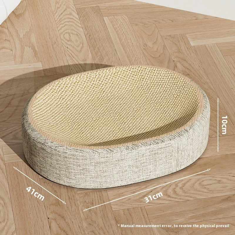 Modern Cat Tree Scratcher Wear-Resistant Sisal Woven Integrated Nest Scratch Board Oval Grasping Artifact Scratch-Proof Crumbs