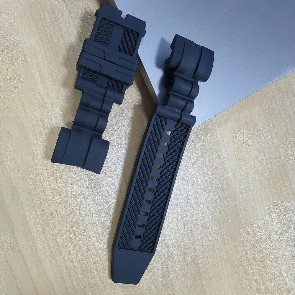 Rolamy Sport Style Rubber Watch Band Strap for Invicta TOP Black Zeus Bolt 14071 Inv107 26mm for New Sport Style