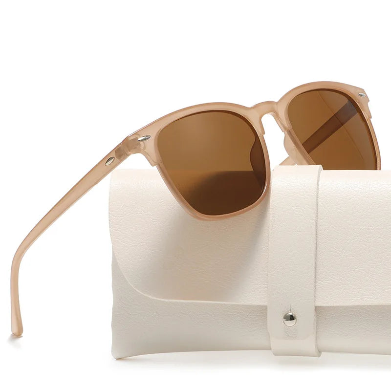 Fashion High Quality Square Plastic Frame Sun Glasses Men Women Luxury Polarized Light Sun Shades