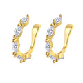 Wholesale fashion jewelry 18k gold plated female earrings C-shaped zircon ear clips