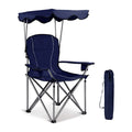 Woqi Camping Chair Folding Outdoor Lawn Chair with Canopy Carry Bag Cup Holder Portable Heavy Duty Camp Chair for Outside Modern