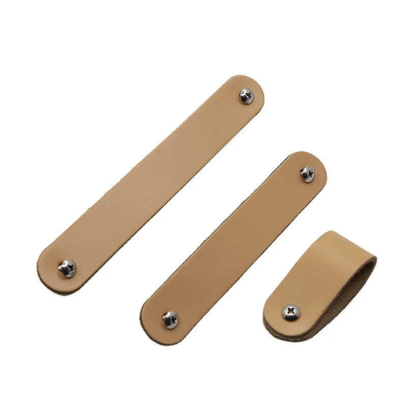 New Trend Leather Door Handles Zinc Alloy Leather Door Handle Modern Cabinets Wardrobe Furniture Hardware Handles
