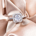 Classic Women Moissanite Diamond Ring Adjustable 925 Sterling Silver Gemstone Rings for Women Wedding