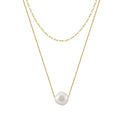 RINNTIN GPN72 Double Layer Gold Plated Baroque Natural Freshwater Pearl Pendant Necklace for Women Jewelry Gifts