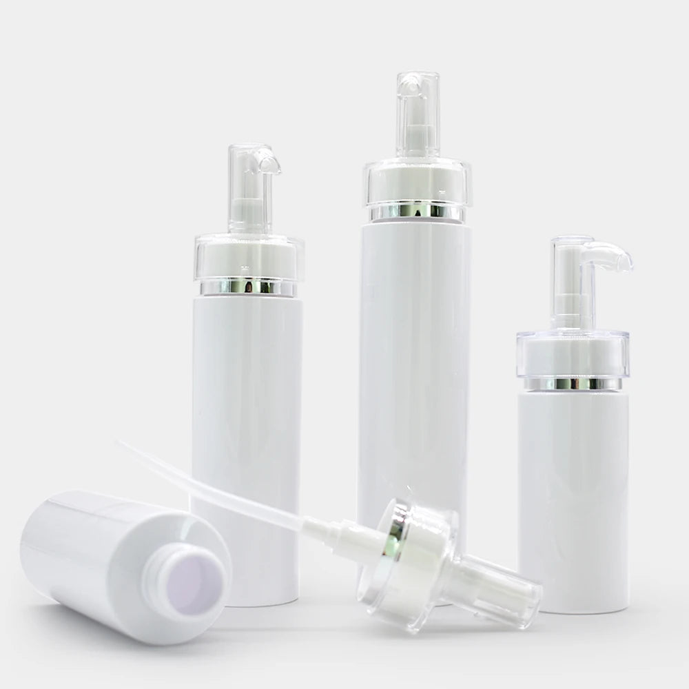 Empty Custom 500ml 750ml PET Plastic White Body Lotion Liquid Soap Shampoo Skin Care Serum Pump Sprayer Dispenser