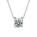 S925 Sterling Silver Women's Freshwater Pearl Moissanite Bull Necklace with Channel Setting Clambone Chain Certified
