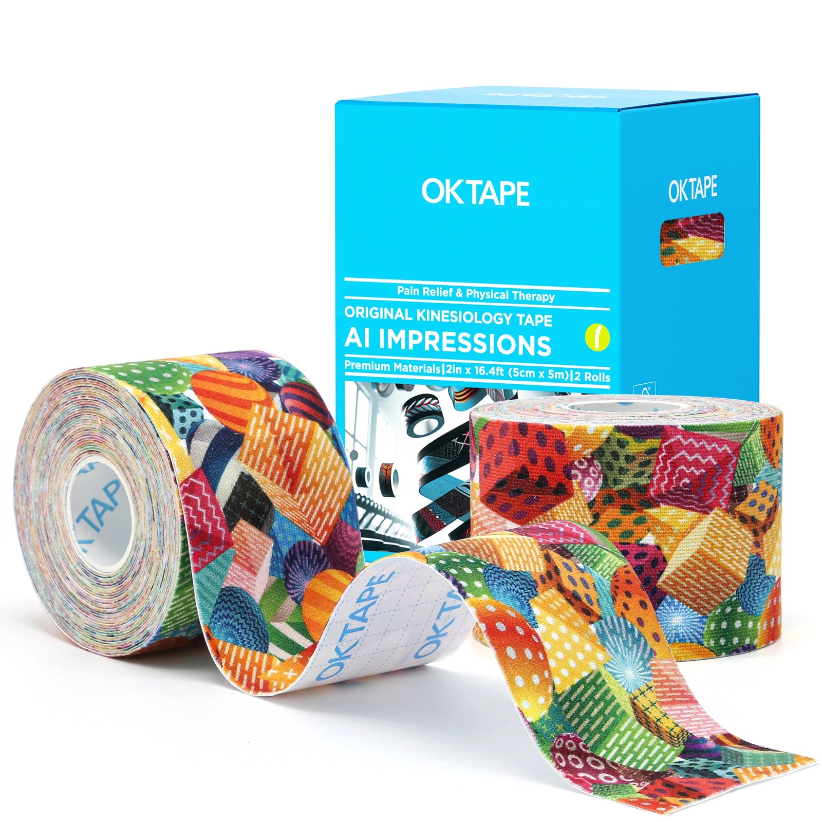 5cmx5m 2''x16.4ft Custom Package Elastic Kinesiology Sports Tape
