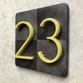 Big Modern Floating 5-in (12cm) Zinc Alloy Golden Sign Outdoor Huisnummer Letters Dash Slash Signage House Number