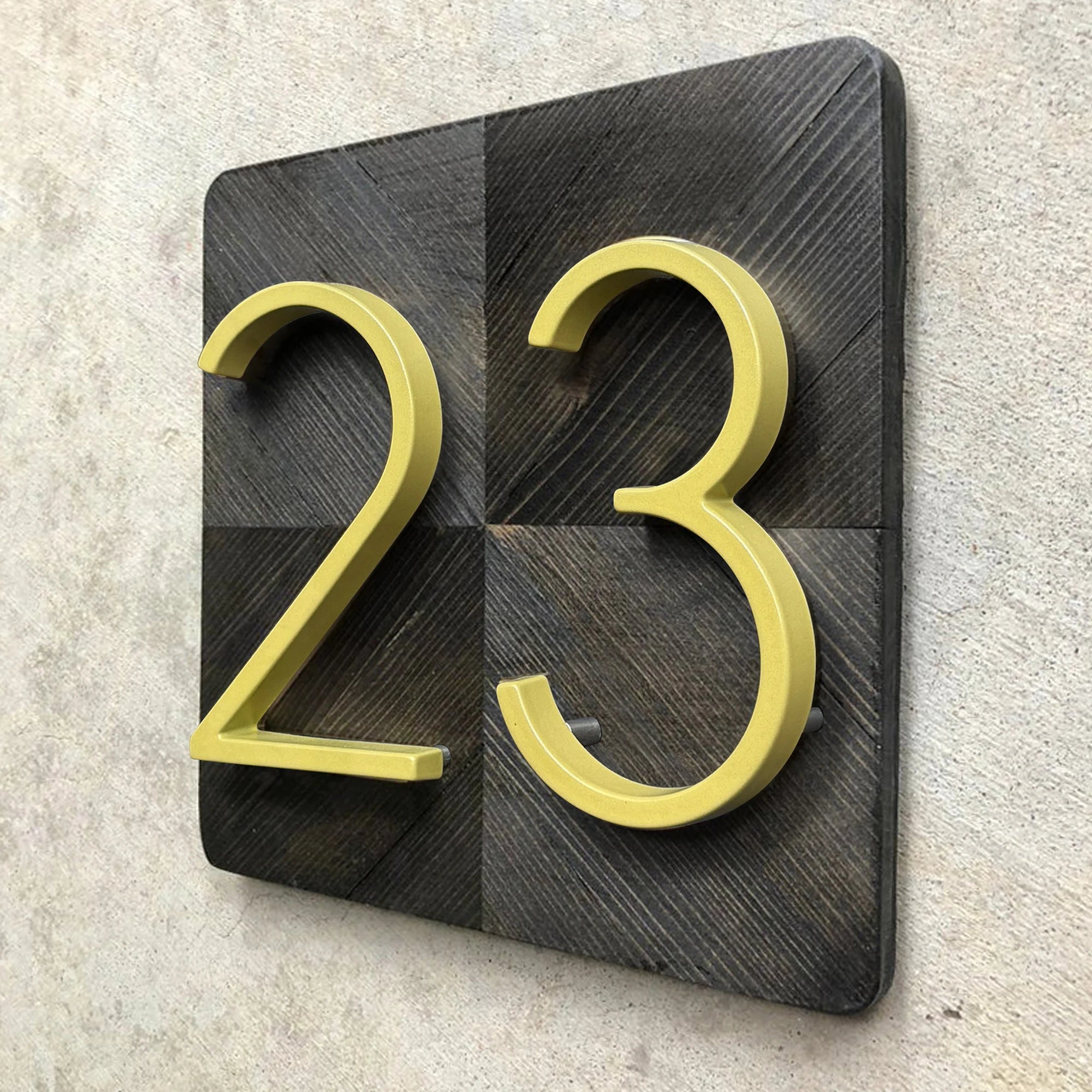 Big Modern Floating 5-in (12cm) Zinc Alloy Golden Sign Outdoor Huisnummer Letters Dash Slash Signage House Number