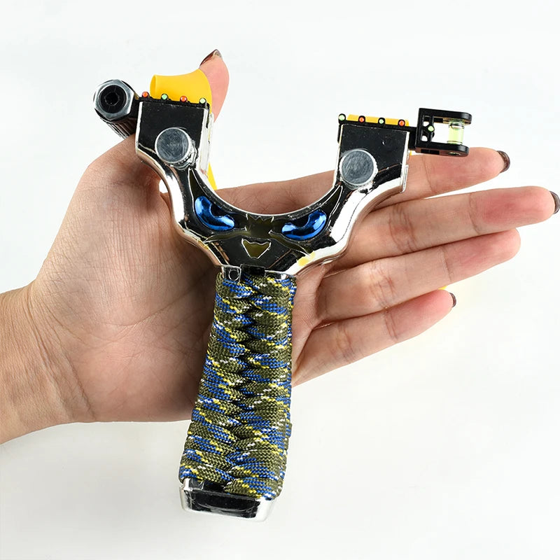 Super Hard Resin Slingshot with Laser-targeted Catapult for Outdoor Hunting Use Flat Leather Rubber Bands