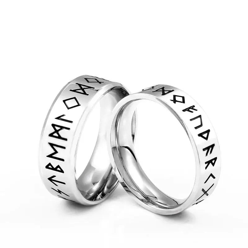 Classic Nordic Viking Titanium Ring Jewelry Accessories Rune Symbol Odin Norse Viking Amulet RETRO Punk Ring for Men Gifts