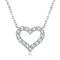 Fine Jewelry 925 Sterling Silver Women Fashion Peach Heart Pendant Choker Chain Necklace for Gifts