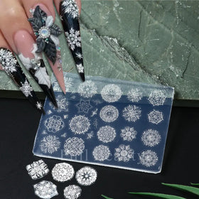 3D Sculpture Silicone Color Printing Nail Art Stamp Mold Christmas Snowflower DIY Stamping Pattern Plates Nail Stamper Plate