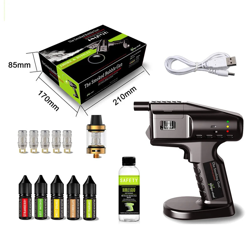 Smart Barware Kit Flavor Machine Blaster Cordless Whisky Cocktail Smoke Infuser Bubble Maker Gun for Bartender's Bar