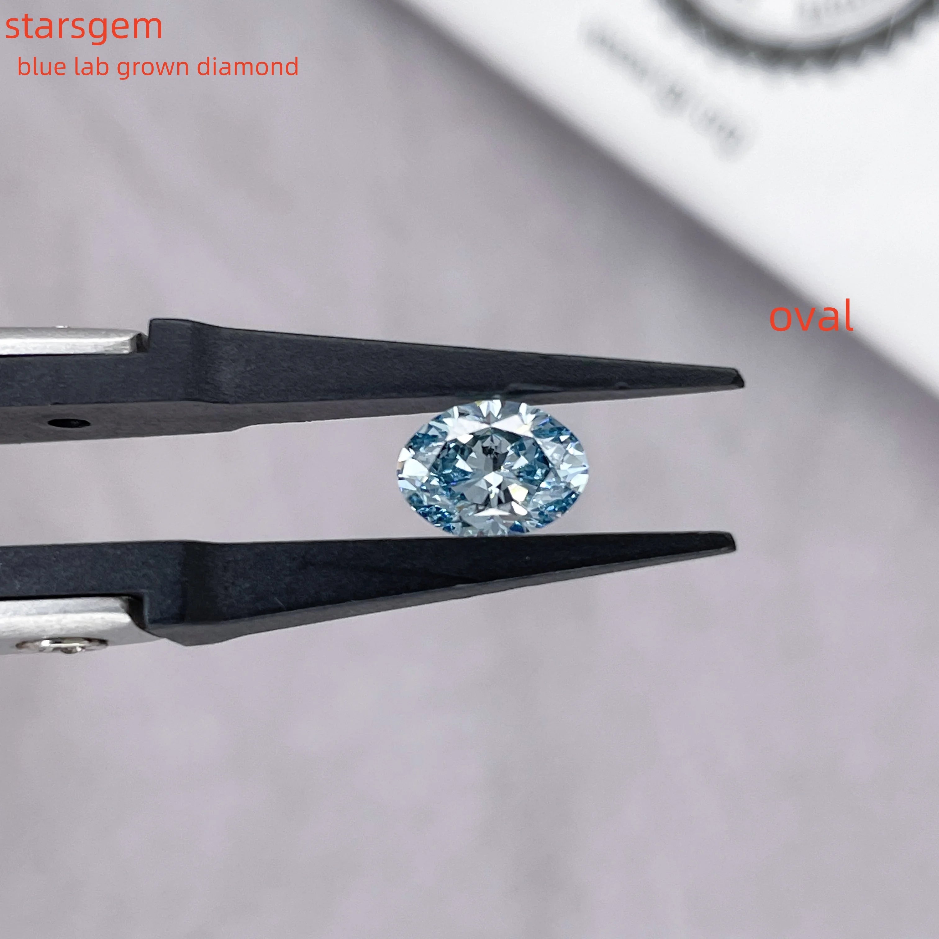 Starsgem Oval Fancy Excellent Cutting 1ct Vs Wholesale Blue Lab Grown Diamonds for Making White Gold Earrings Tennis Bracelet